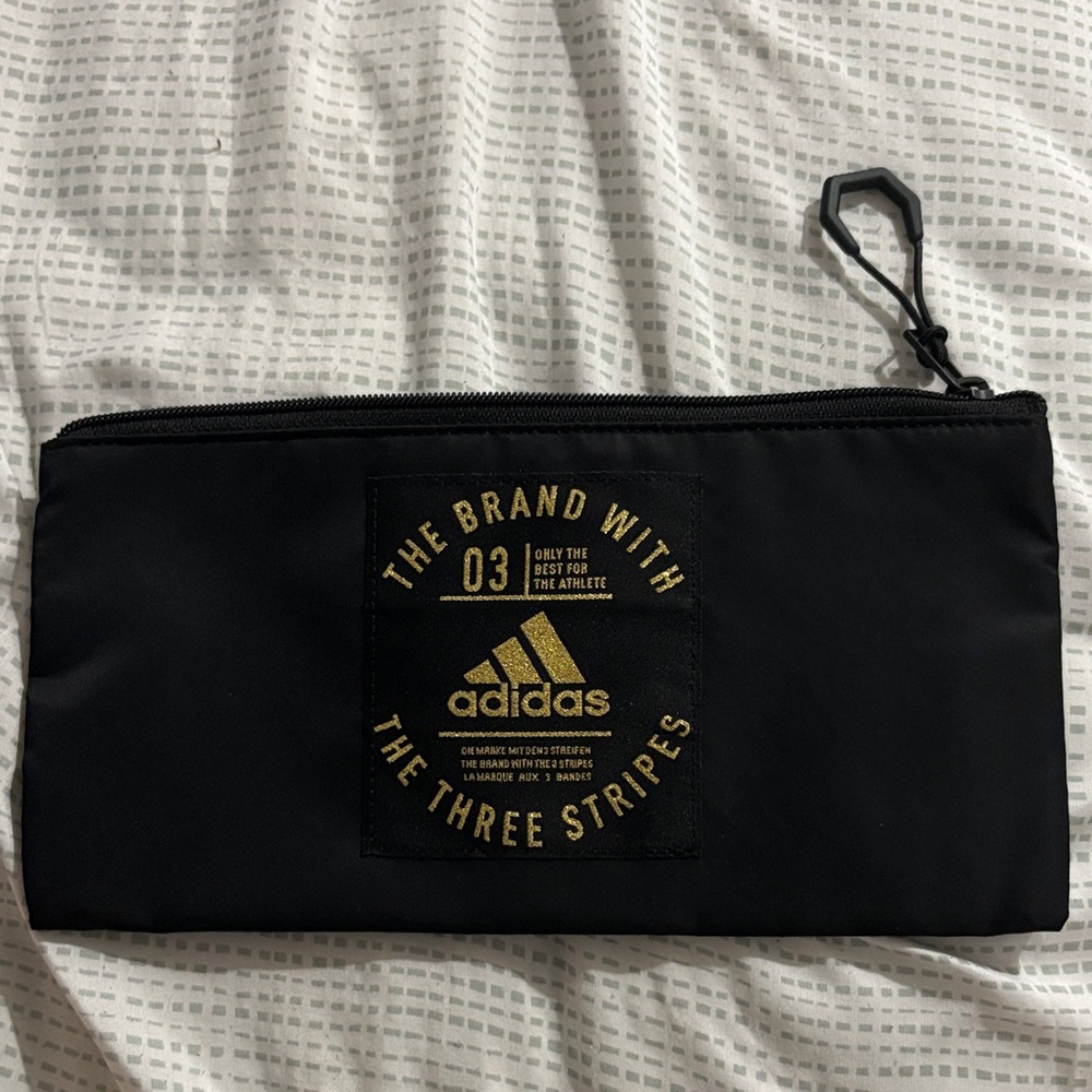 Adidas Black Toiletry Bag with Gold Logo